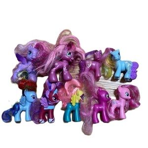 My Little Pony Bundle Lot 9 Horse Figure Pink Purple Blue